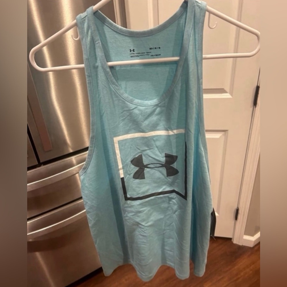 Women’s Under Armour Light Blue Logo Tank NWT MEDIUM